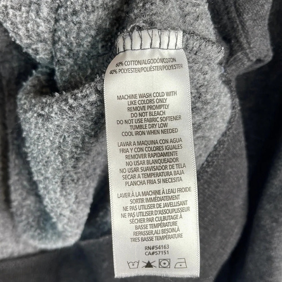 CALVIN KLEIN Performance Logo Crop Hoodie Sweatshirt Charcoal Grey Graphic M - Picture 8 of 10